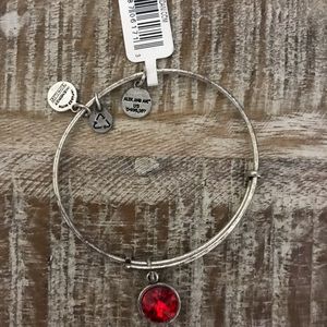 Alex And Ani. July Rudy Red Birthstone bracelet